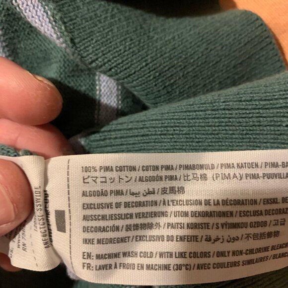 Mens Large Vintage Green Striped Abercrombie & Fitch Sweater - Picture 6 of 6